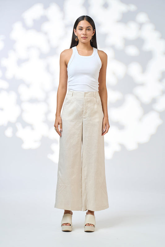 LOOBIES STORY LIA PANT - ECRU - THE VOGUE STORE