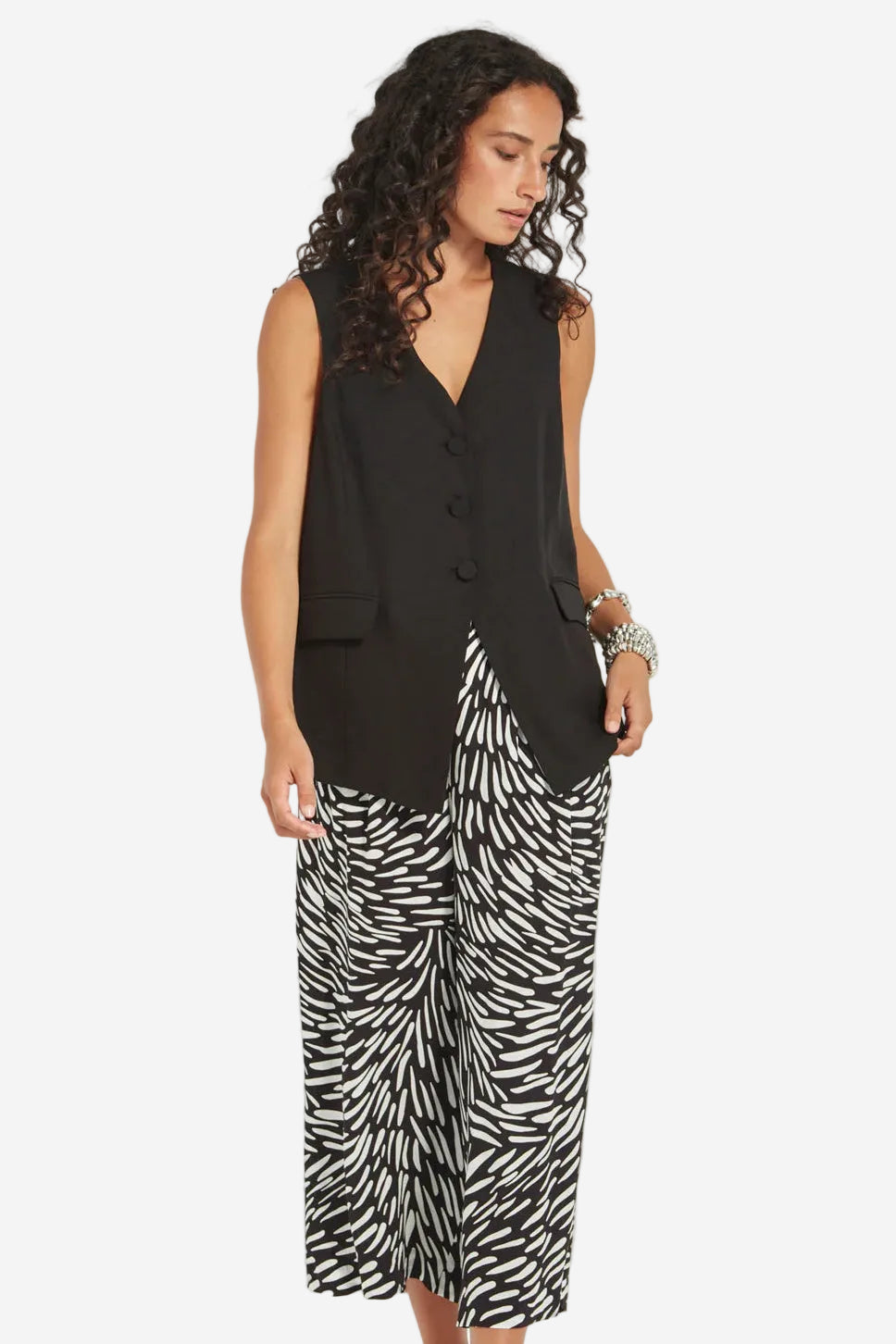 VERGE TIDAL PANT - BLACK PRINT - THE VOGUE STORE