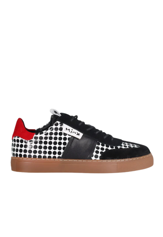 MINX TONI- WHITE BLACK SPOT RED - THE VOGUE STORE