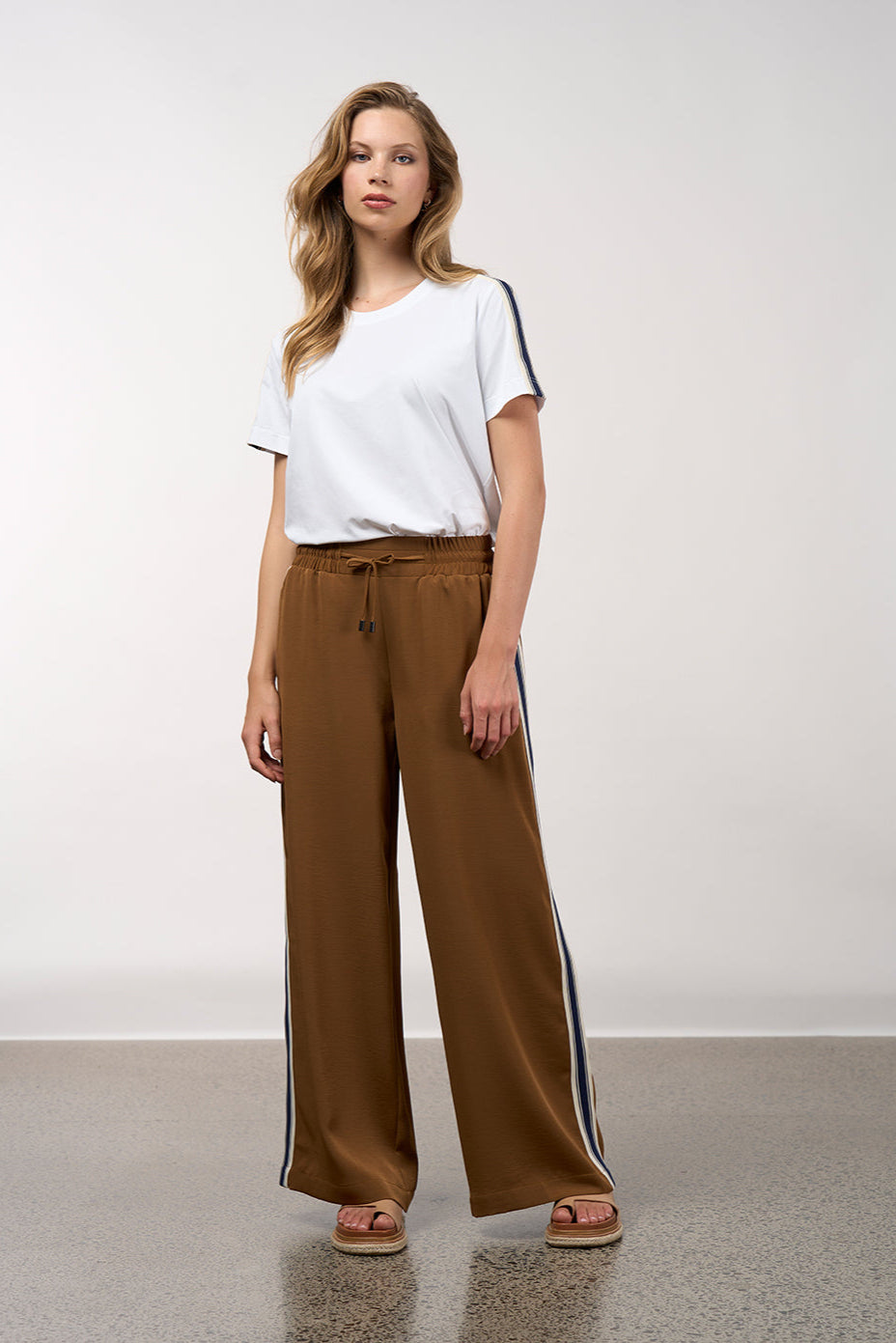 MADLY SWEETLY LINEAR PANT - CINNAMON - THE VOGUE STORE