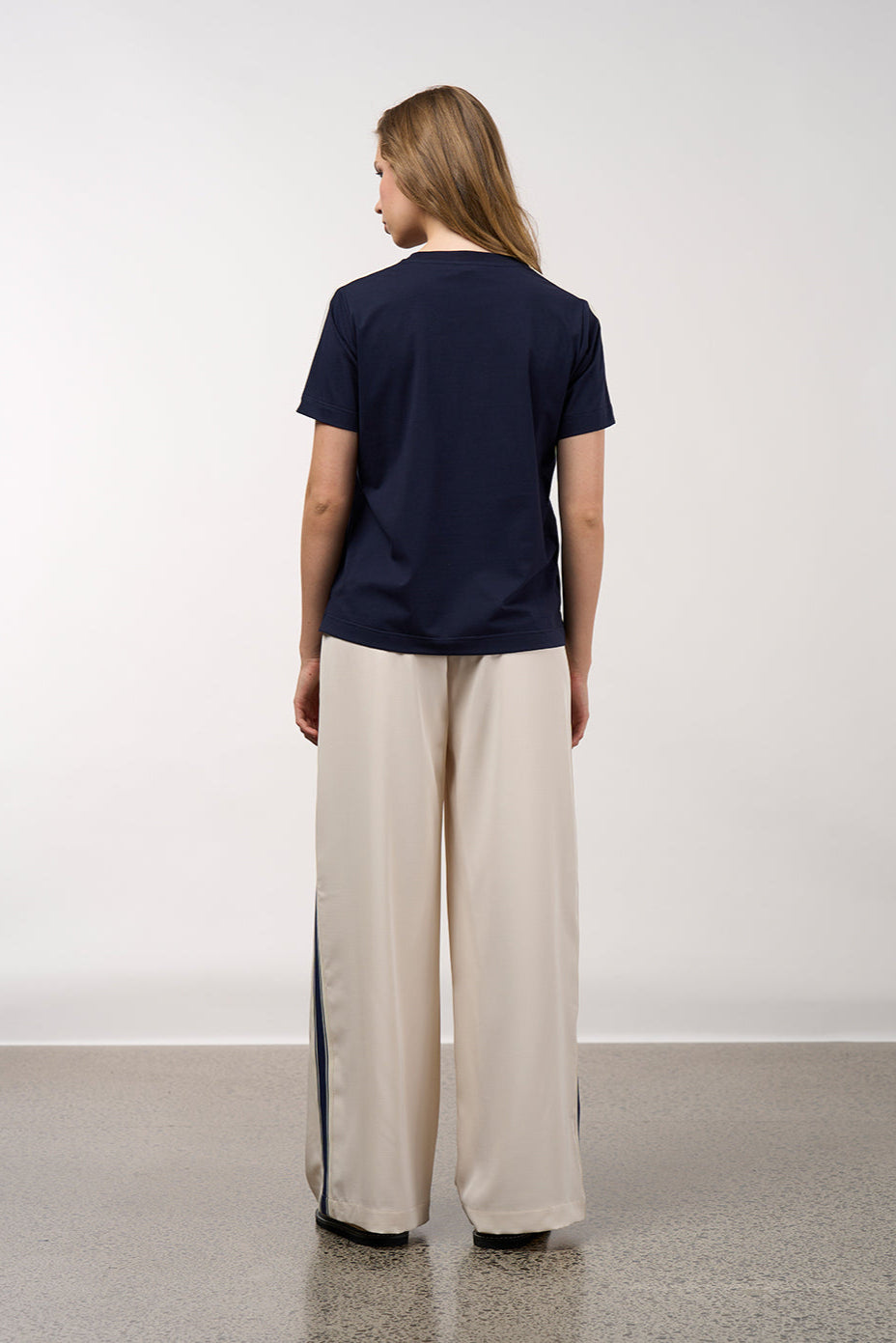 MADLY SWEETLY LINEAR TEE - NAVY - THE VOGUE STORE