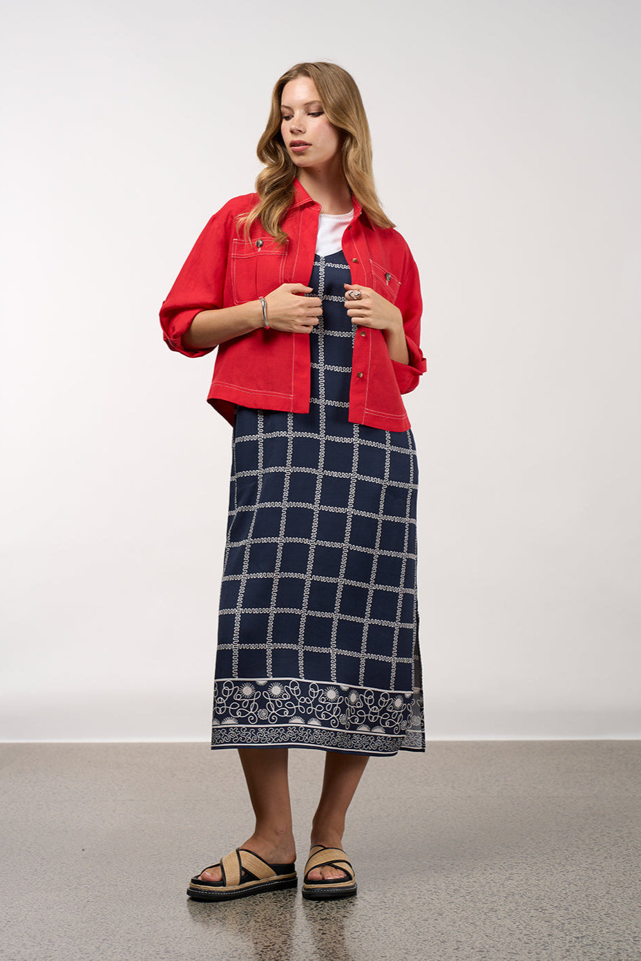 MADLY SWEETLY LYRICAL DRESS - NAVY BONE - THE VOGUE STORE