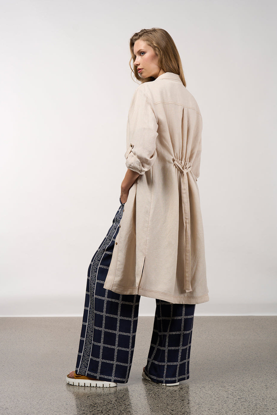 MADLY SWEETLY ASPECT TRENCH DRESS - BONE - THE VOGUE STORE