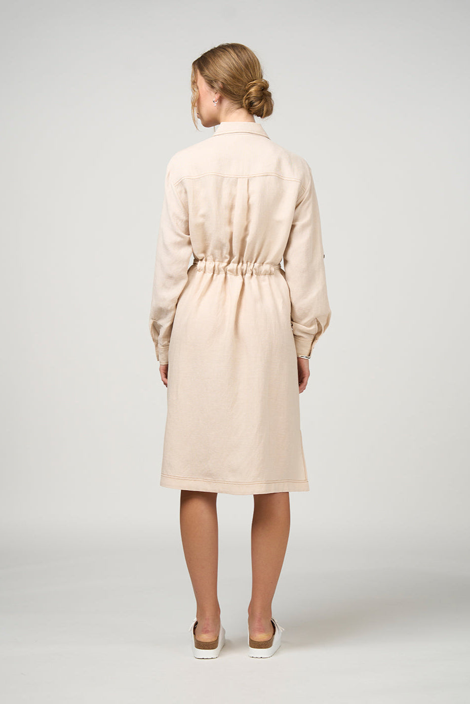 MADLY SWEETLY ASPECT TRENCH DRESS - BONE - THE VOGUE STORE