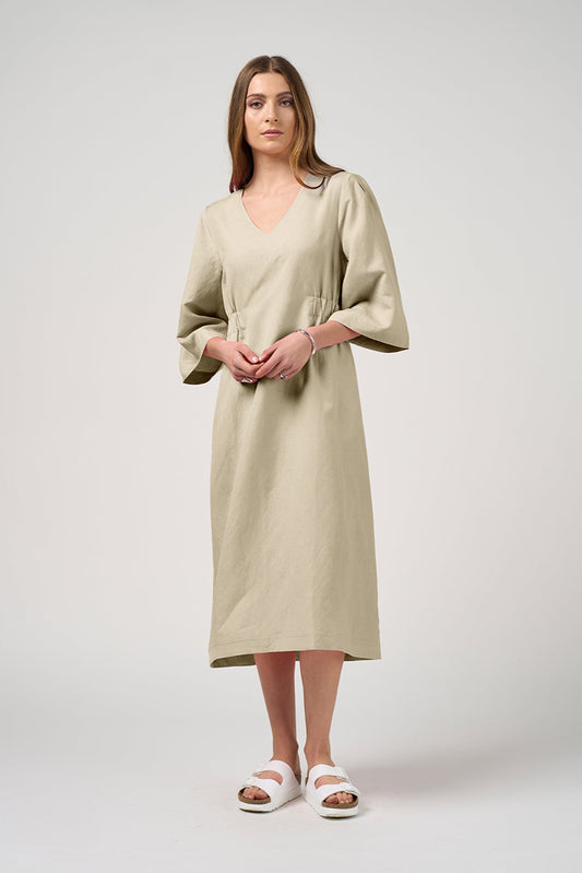 MADLY SWEETLY OCTAVE DRESS - PUMICE - THE VOGUE STORE