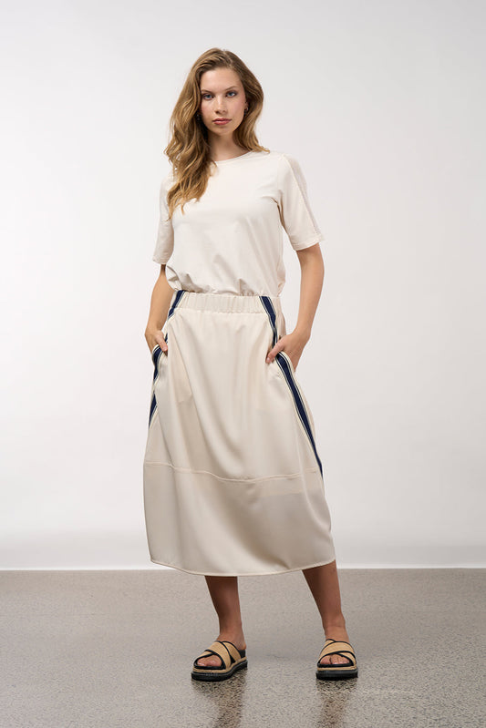MADLY SWEETLY LINEAR SKIRT - VANILLA - THE VOGUE STORE