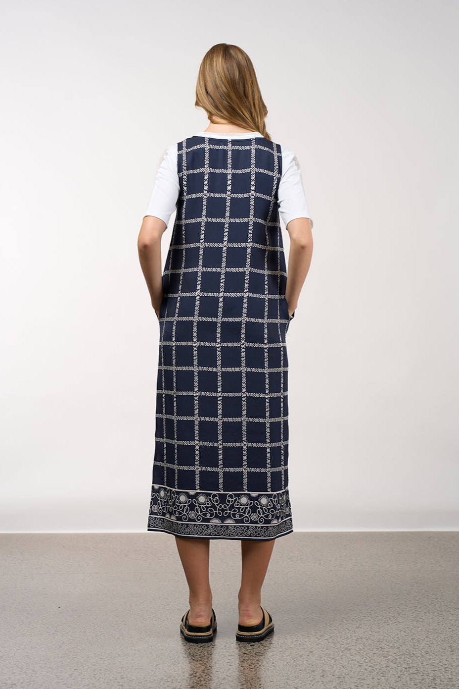 MADLY SWEETLY LYRICAL DRESS - NAVY BONE - THE VOGUE STORE