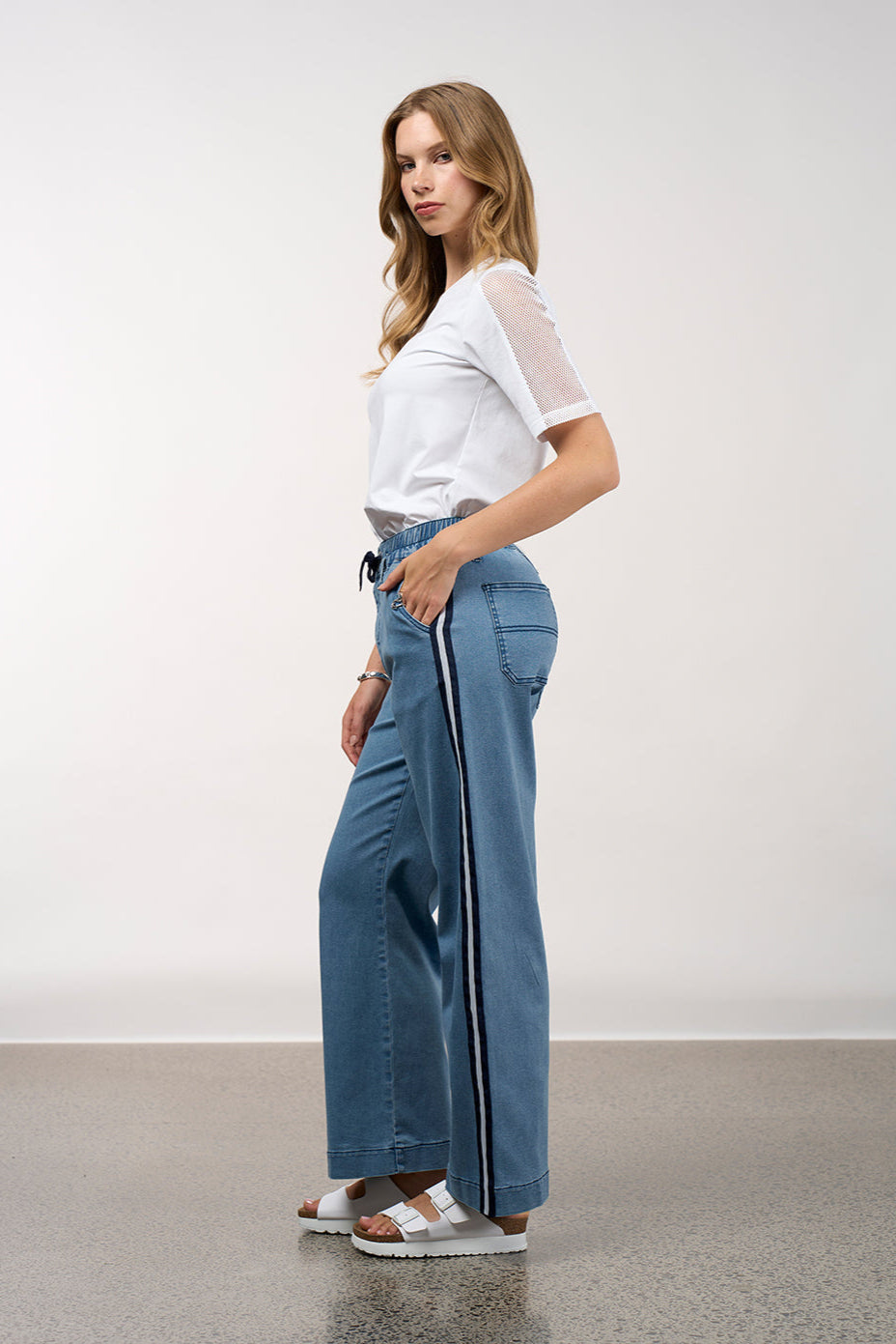 MADLY SWEETLY CHARLI PANT - LIGHT DENIM - THE VOGUE STORE