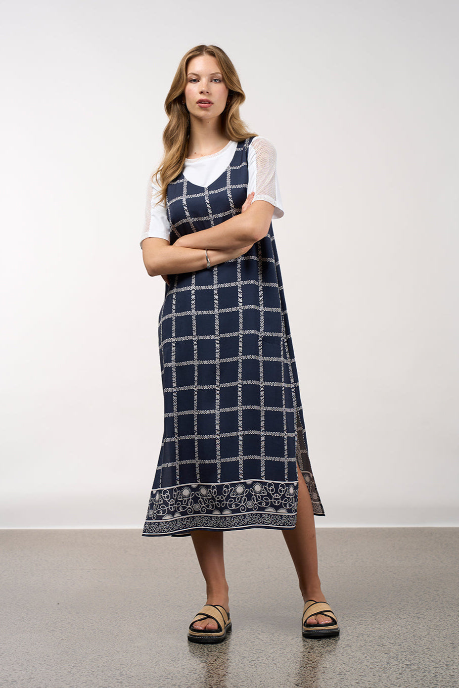 MADLY SWEETLY LYRICAL DRESS - NAVY BONE - THE VOGUE STORE