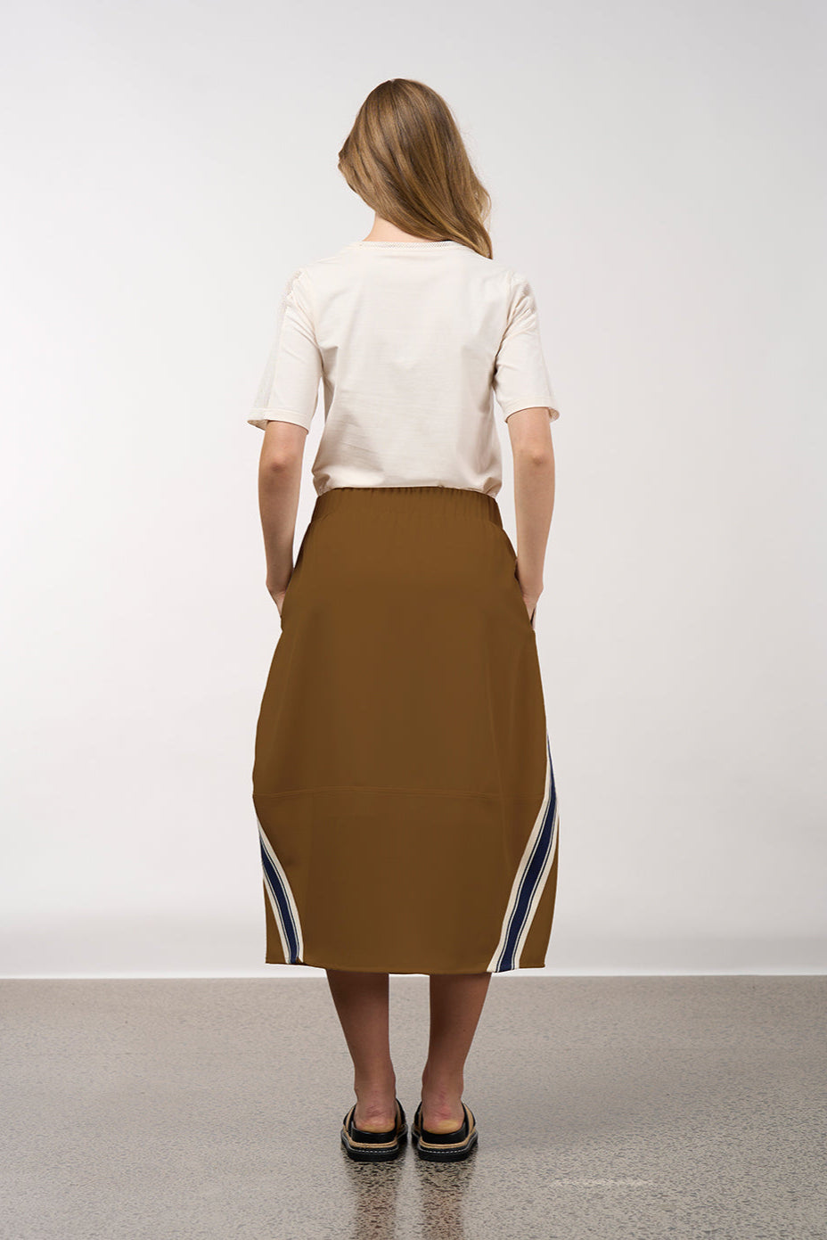 MADLY SWEETLY LINEAR SKIRT - CINNAMON - THE VOGUE STORE