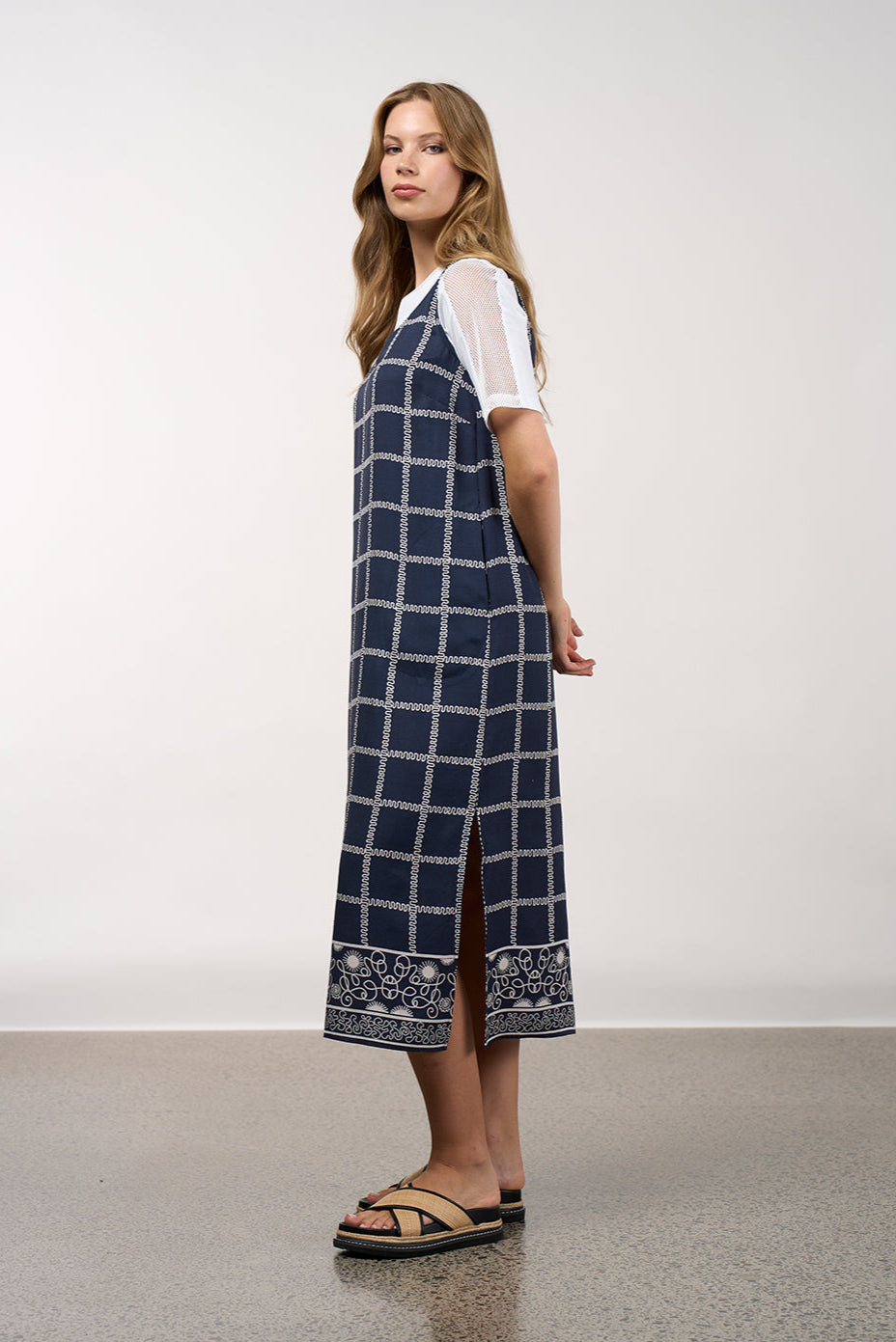 MADLY SWEETLY LYRICAL DRESS - NAVY BONE - THE VOGUE STORE