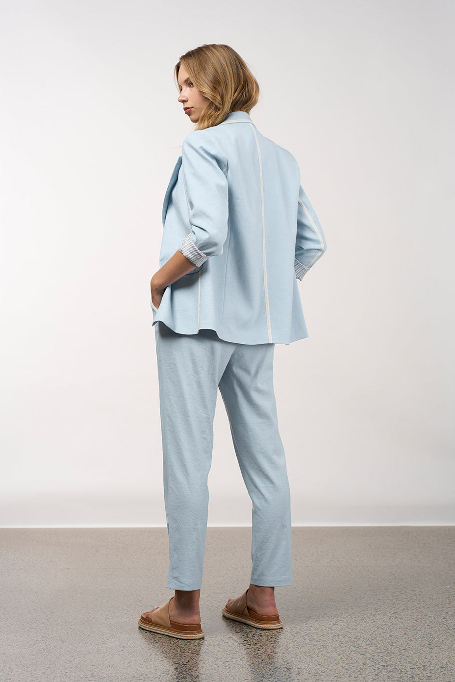 MADLY SWEETLY CADENCE BLAZER - ICE BLUE - THE VOGUE STORE