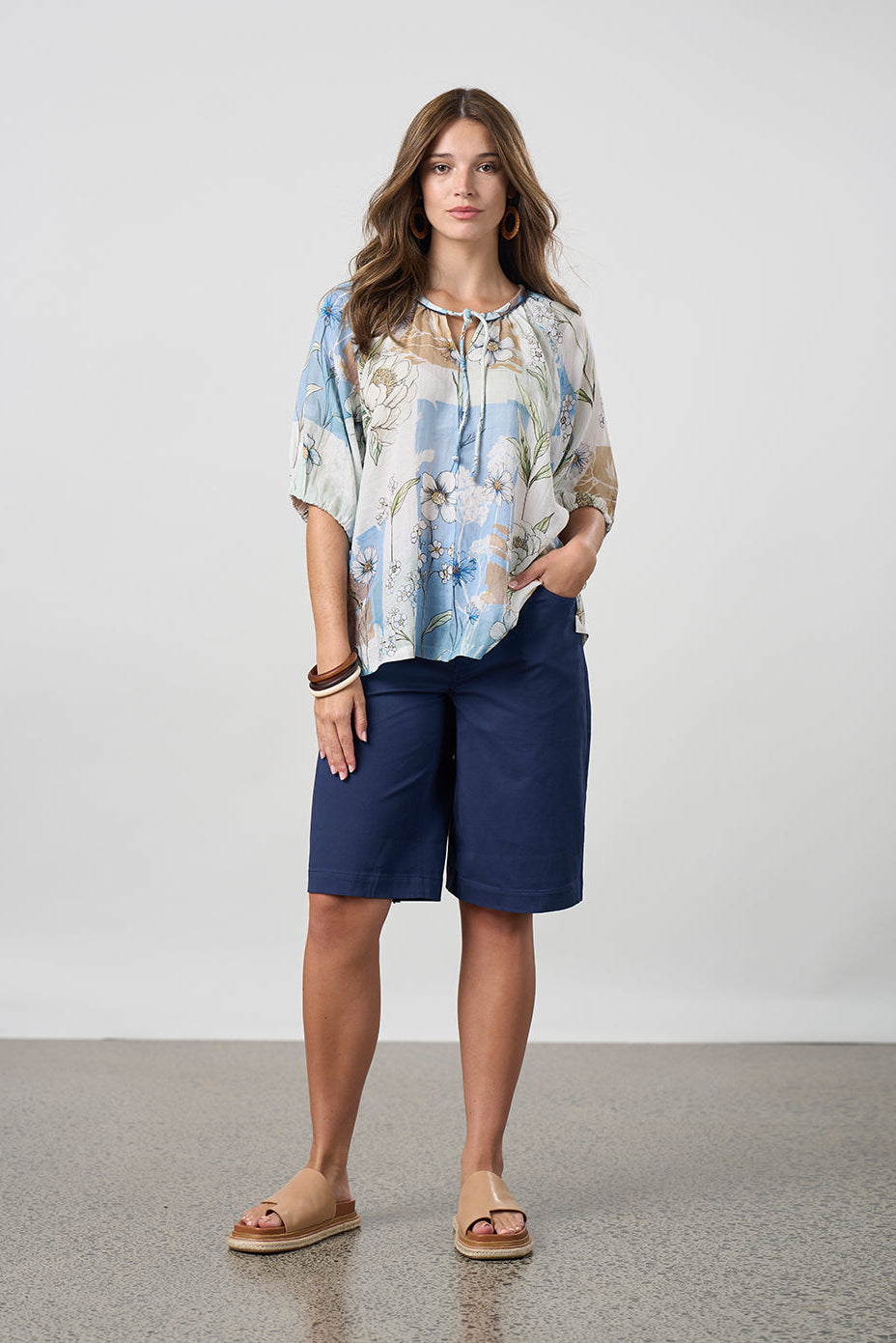 MADLY SWEETLY MELODY TOP - SAGE MULTI - THE VOGUE STORE