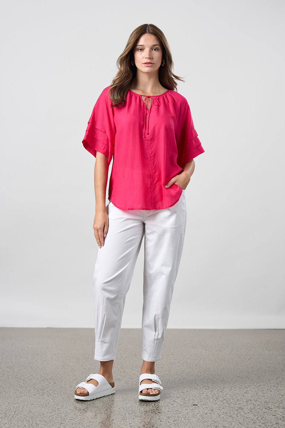 MADLY SWEETLY PARALLEL TOP - MAGENTA - THE VOGUE STORE