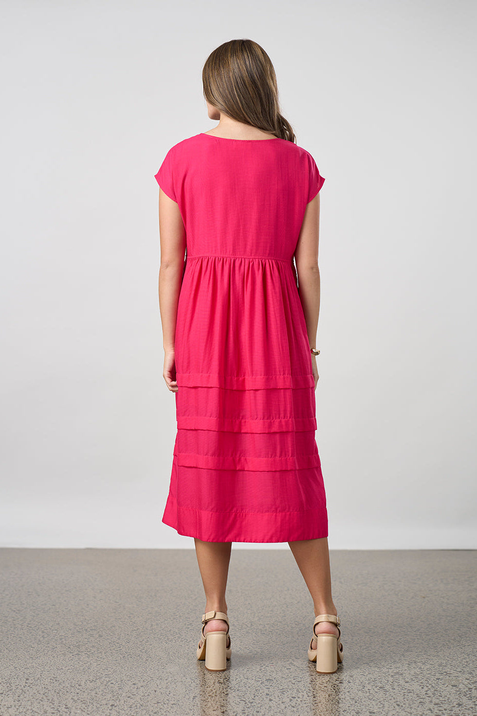 MADLY SWEETLY PARALLEL DRESS - MAGENTA - THE VOGUE STORE