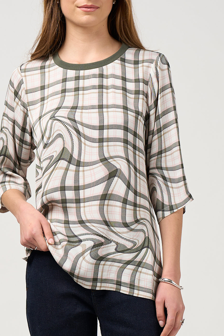 MADLY SWEETLY ILLUSION TOP - PUMICE MULTI - THE VOGUE STORE