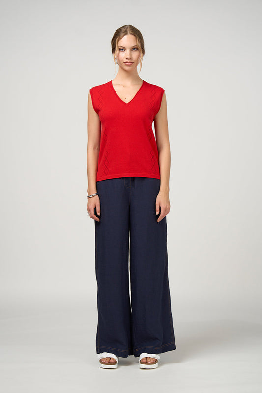 MADLY SWEETLY AERO VEST - POPPY - THE VOGUE STORE