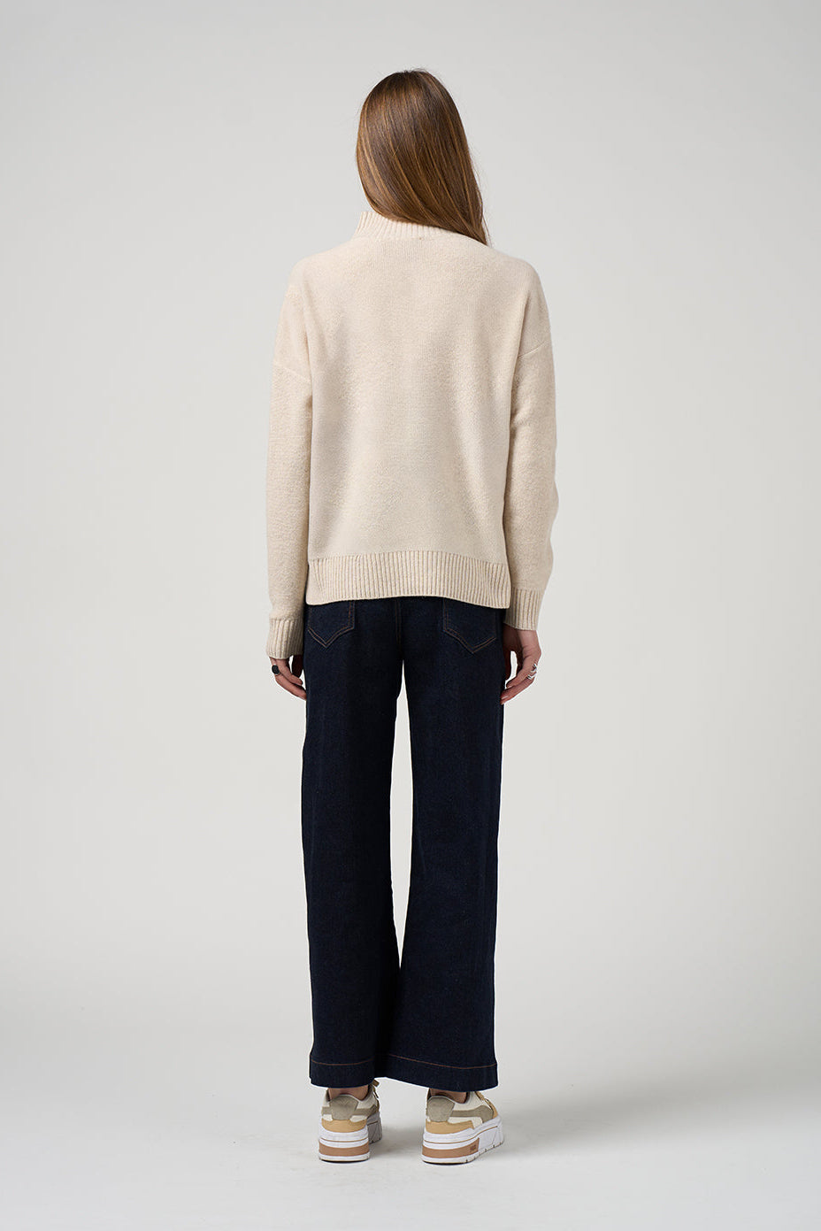MADLY SWEETLY DRESSAGE SWEATER - LIGHT STONE - THE VOGUE STORE
