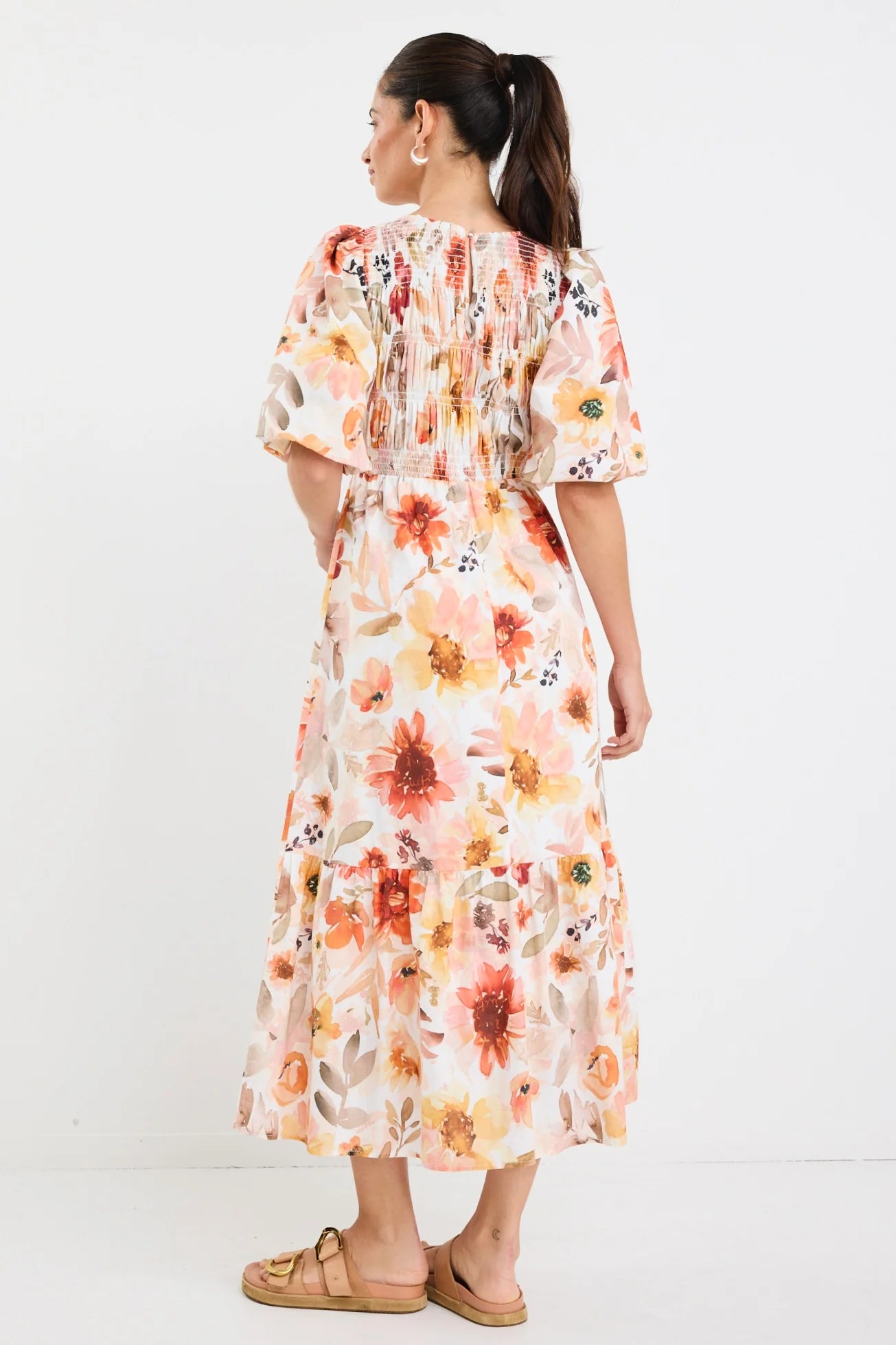 IVY + JACK MILANO SUNRISE MEADOW SHORT SLEEVE TIERED MAXI DRESS  - THE VOGUE STORE