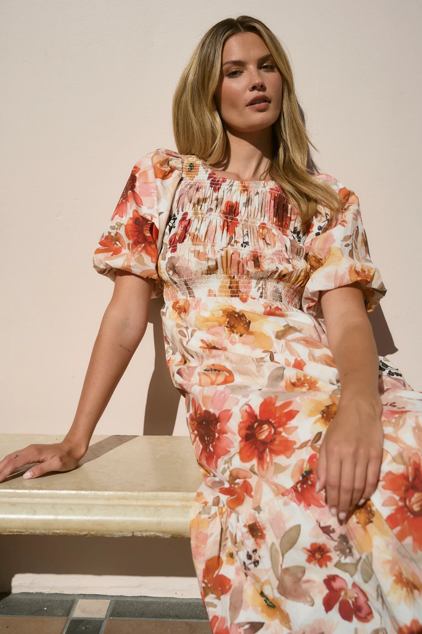 IVY + JACK MILANO SUNRISE MEADOW SHORT SLEEVE TIERED MAXI DRESS  - THE VOGUE STORE