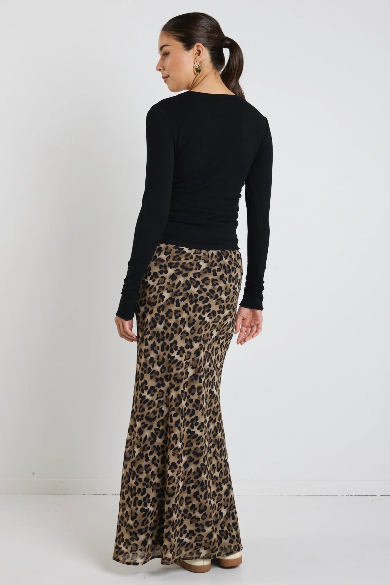 AMONG THE BRAVE RALLY LEOPARD TIE WAIST BIAS MAXI SKIRT - THE VOGUE STORE