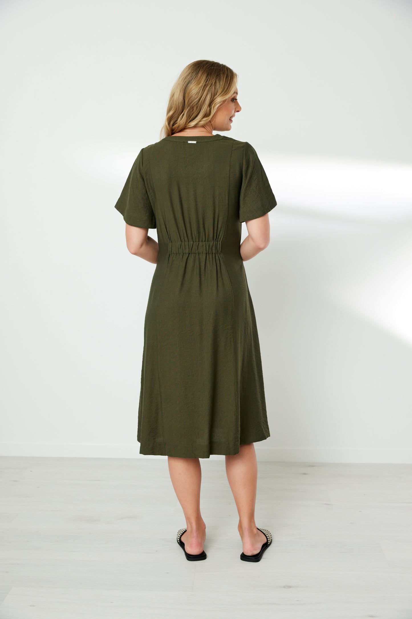NEWPORT TRACE DRESS - KHAKI - THE VOGUE STORE