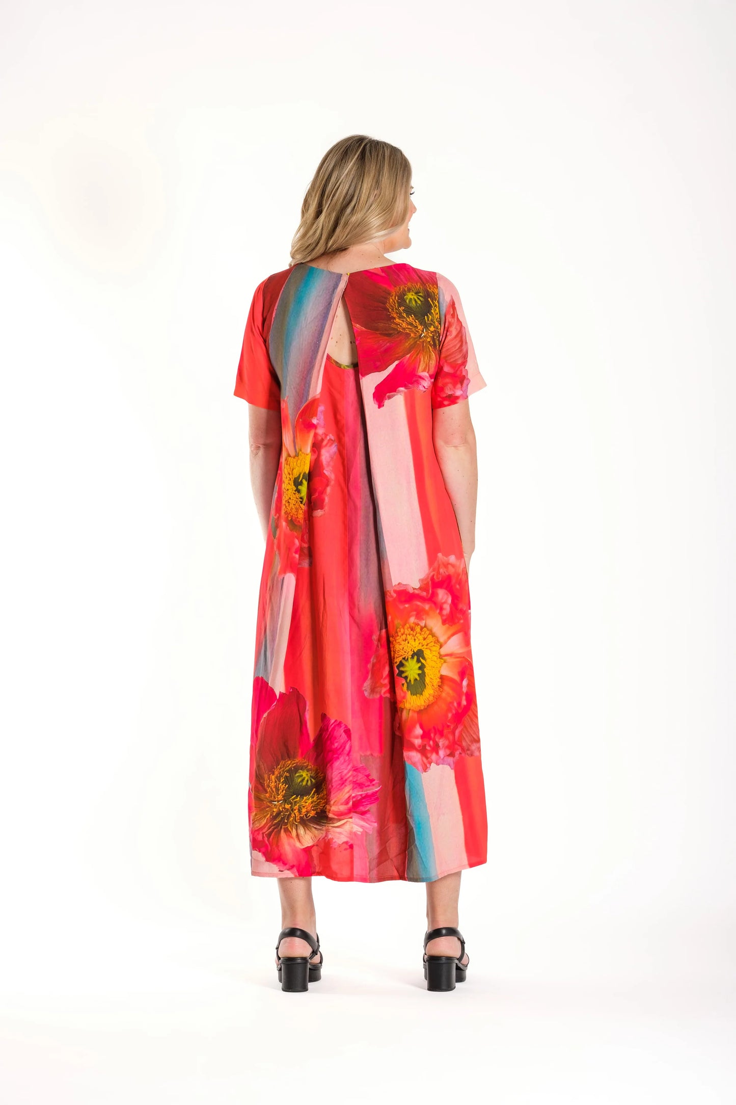 DEEANNE HOBBS MENAKA DRESS - VIBRANT POPPIES - THE VOGUE STORE
