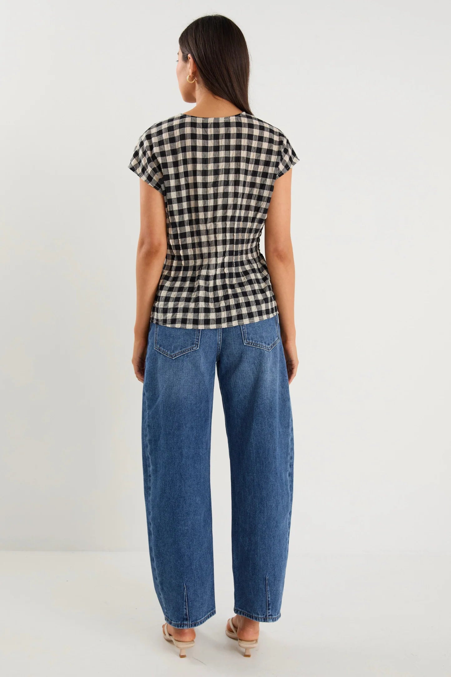 IVY + JACK NOUVEAU BLACK GINGHAM TIE FRONT VEST - THE VOGUE STORE