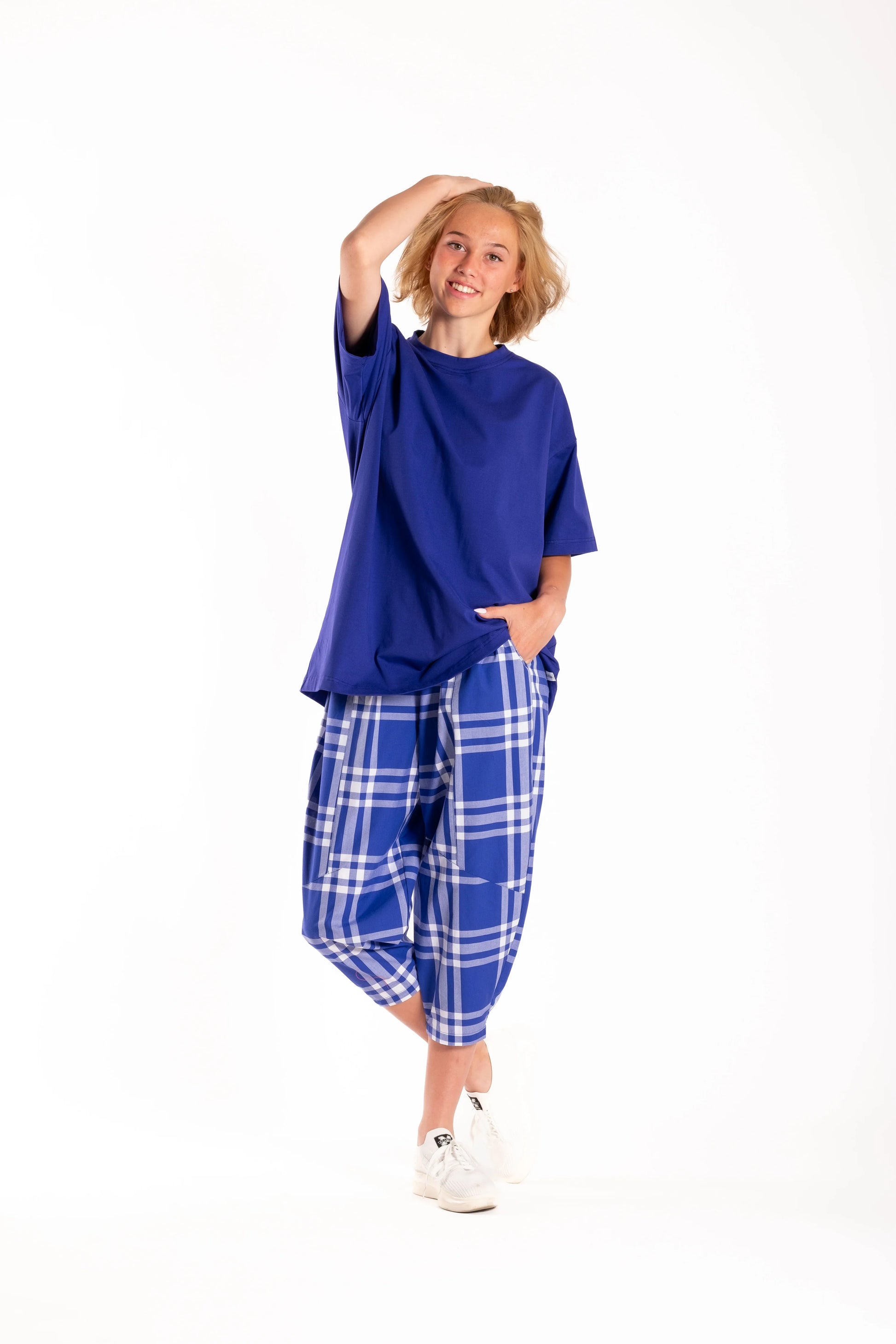 DEEANNE HOBBS OVERSIZED BOX TEE - INDIGO - THE VOGUE STORE