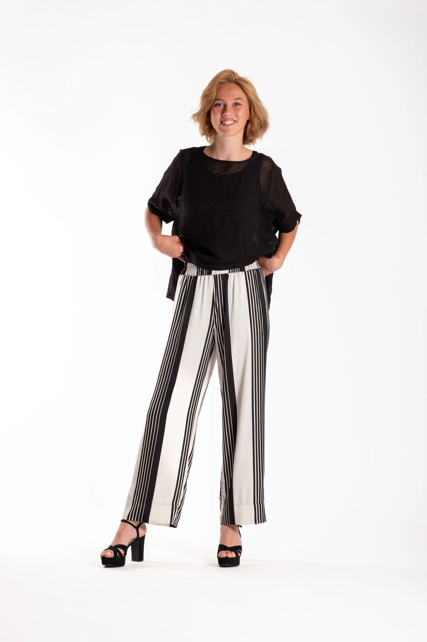 DEEANNE HOBBS BRIE PANTS - DIVIDED STRIPES - THE VOGUE STORE