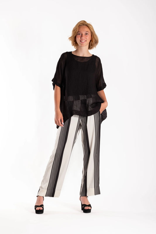 DEEANNE HOBBS BRIE PANTS - DIVIDED STRIPES - THE VOGUE STORE