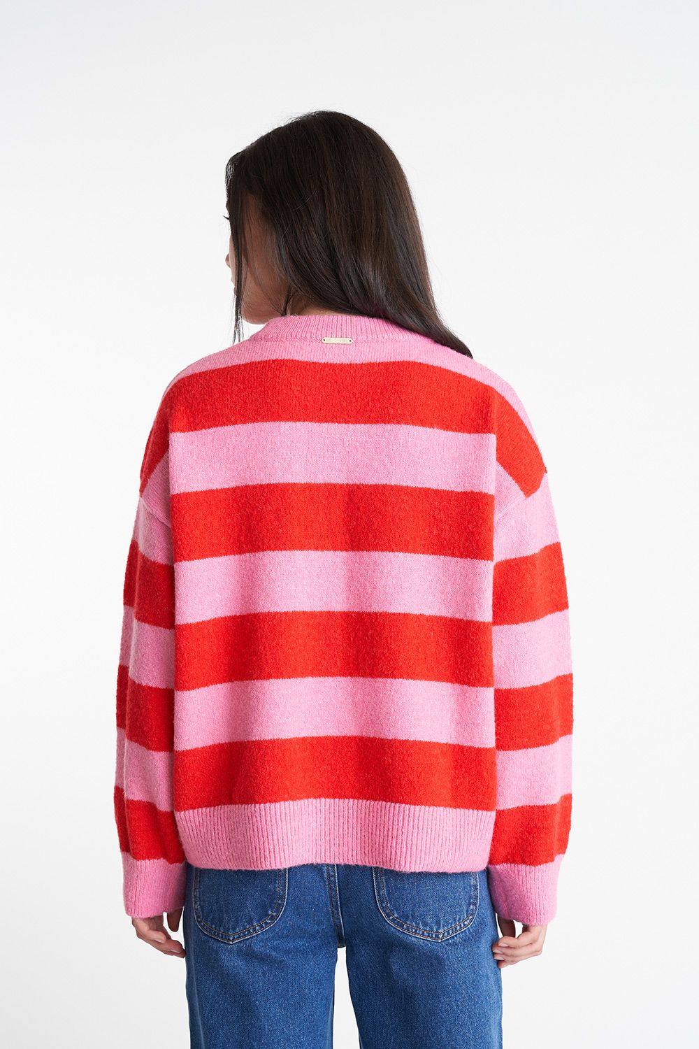 HUFFER KENZIE KNIT CREW - BON BON/CHERRY - THE VOGUE STORE