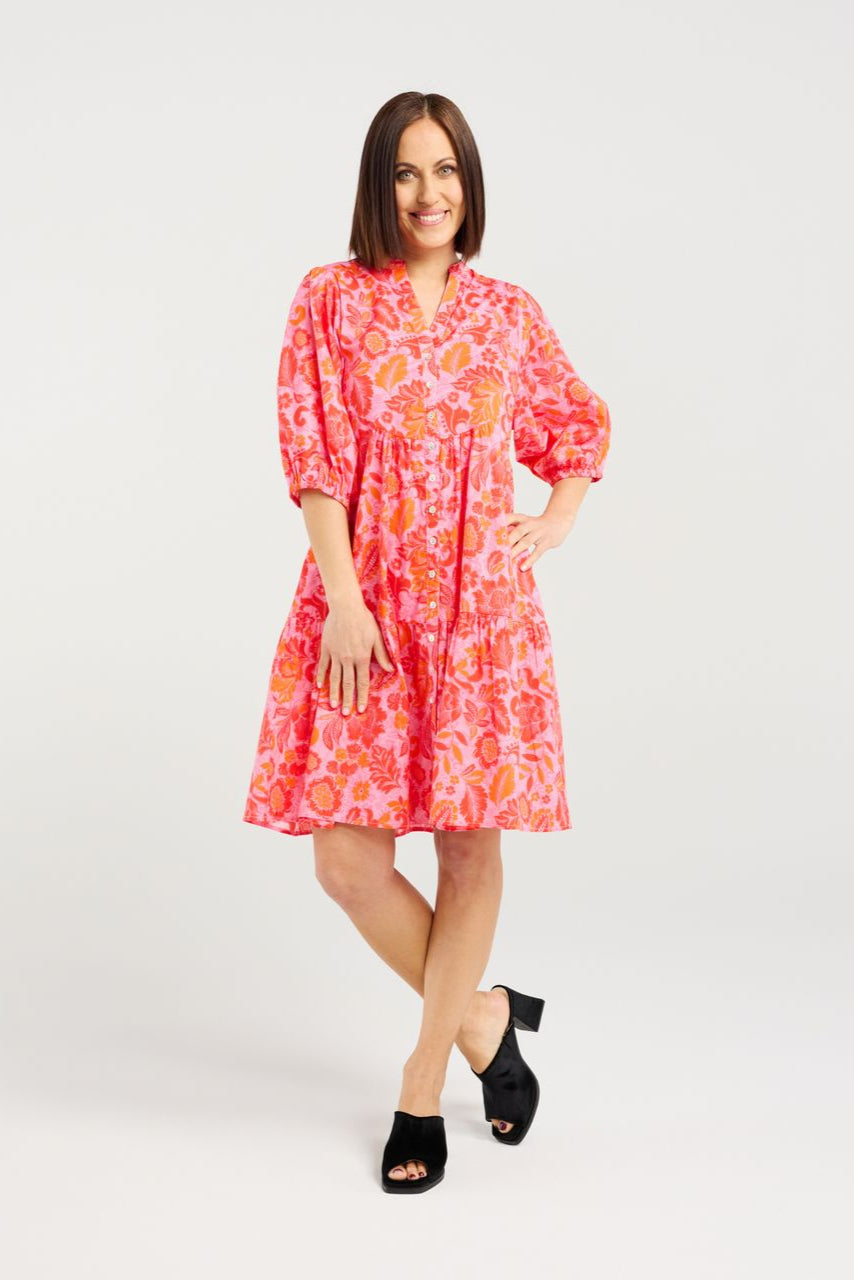 SEDUCE EILEEN DRESS - ABSTRACT BLUSH - THE VOGUE STORE