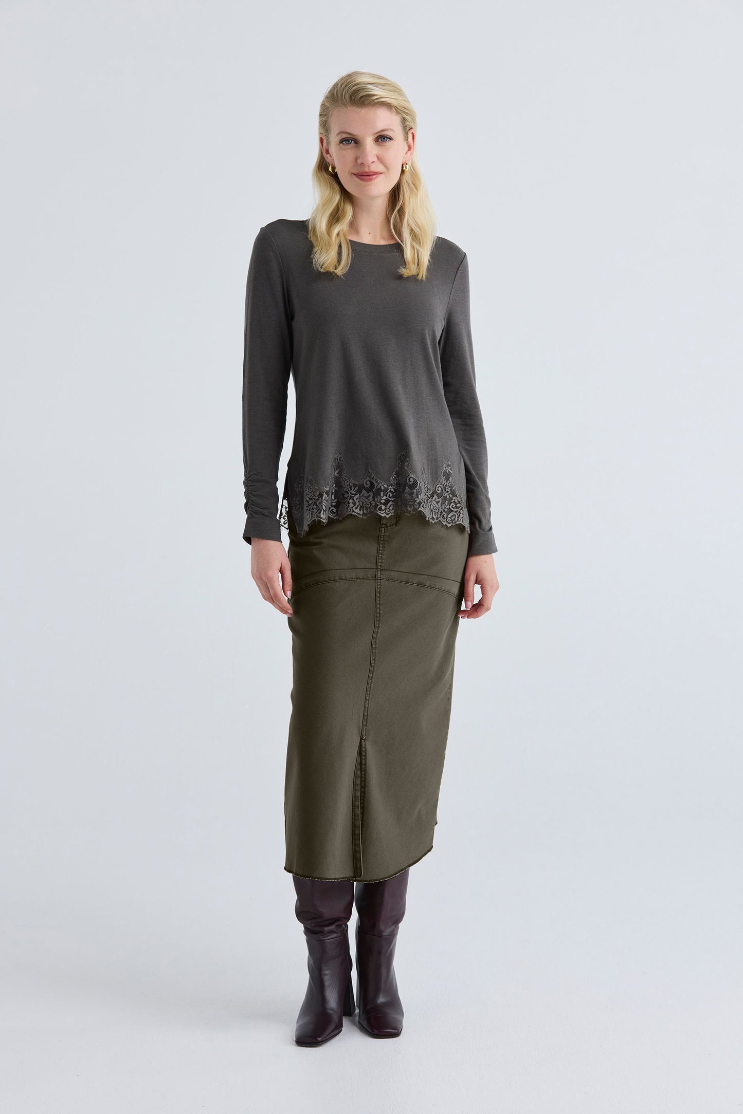 LANIA BELLE TOP - IRON - THE VOGUE STORE