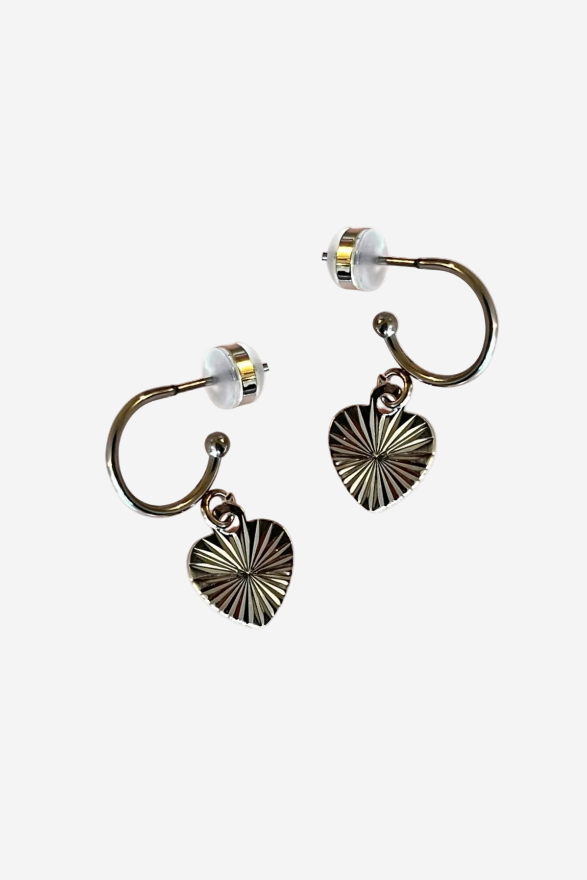 PENNY FOGGO RIDGED HEART HALF HOOPS - THE VOGUE STORE