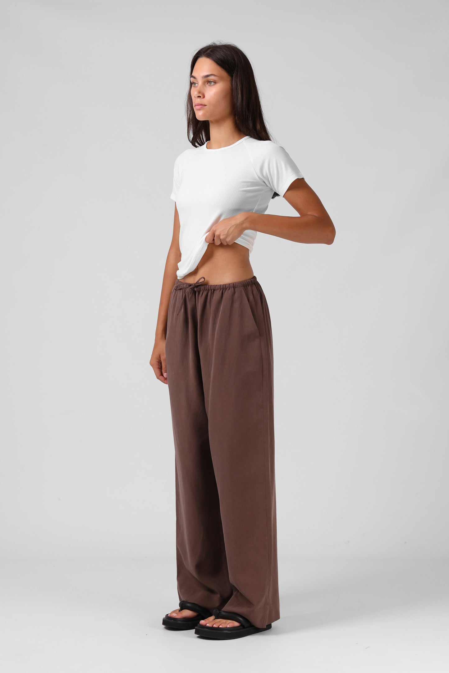 RPM NORMA PANT - CHOCOLATE - THE VOGUE STORE