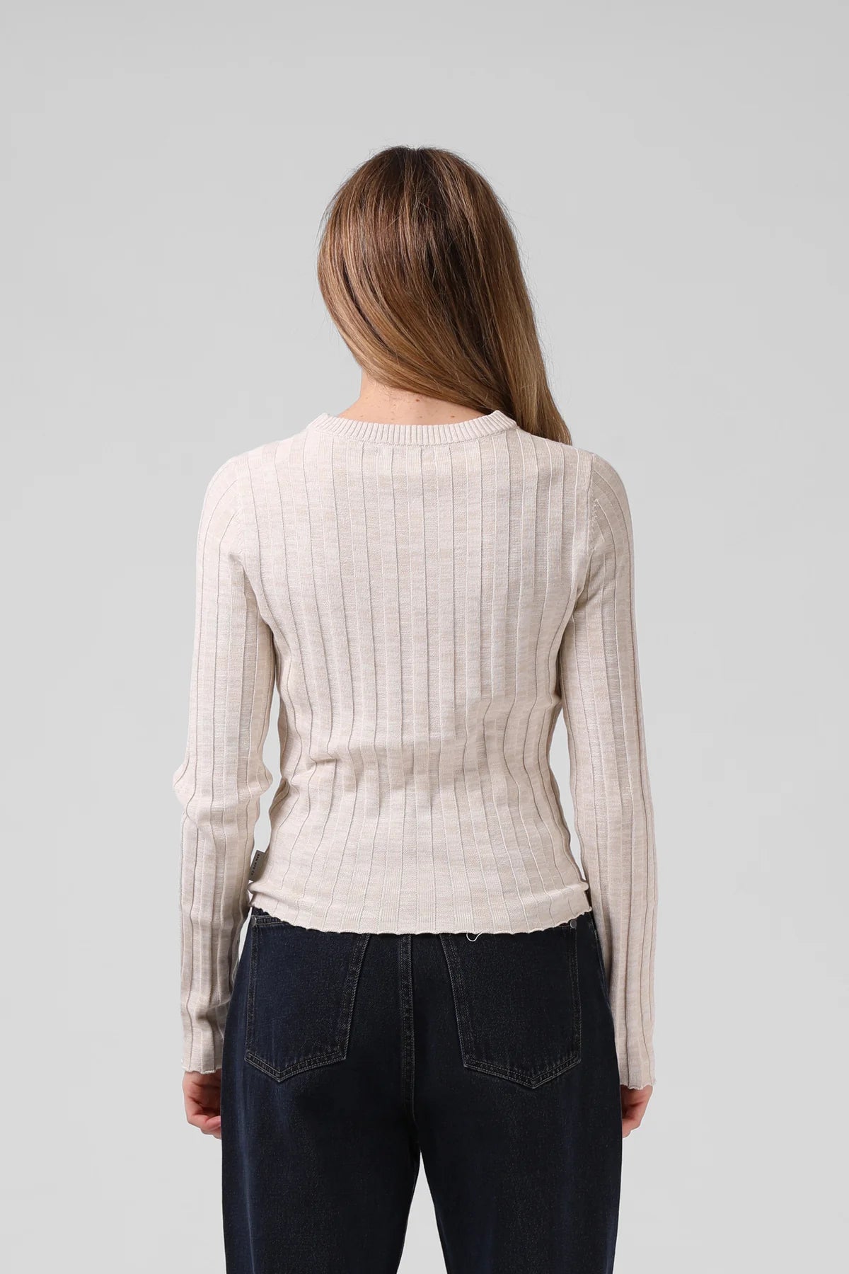RPM KNITTED L/S - STONE - THE VOGUE STORE