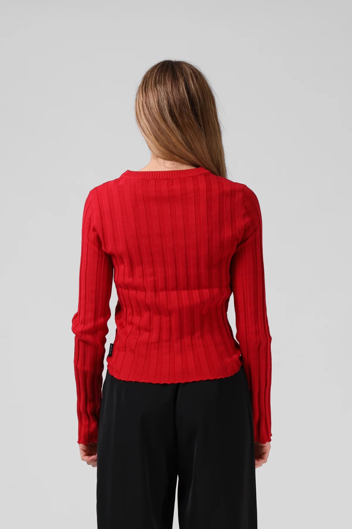 RPM KNITTED L/S - RED - THE VOGUE STORE