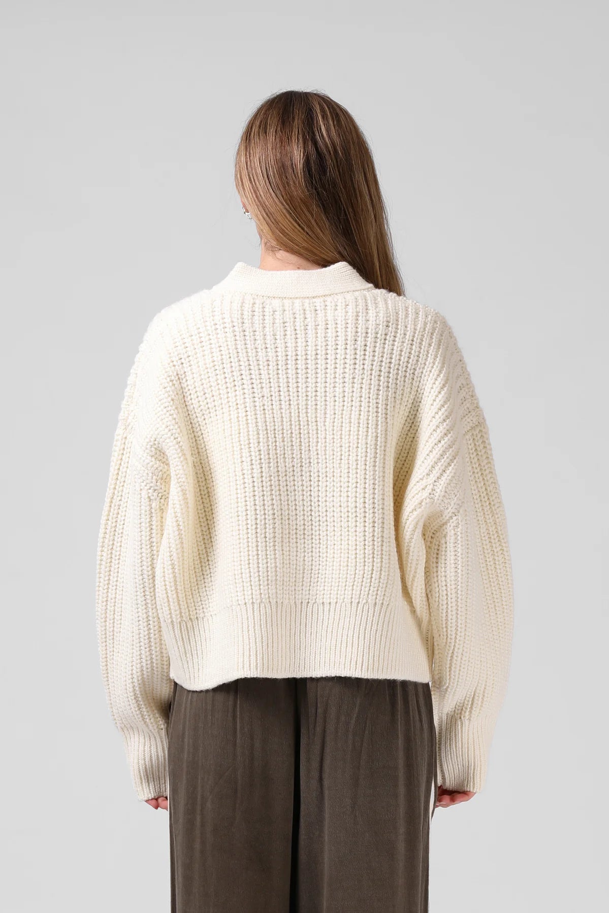 RPM CHUNKY CARDIGAN - CREAM - THE VOGUE STORE