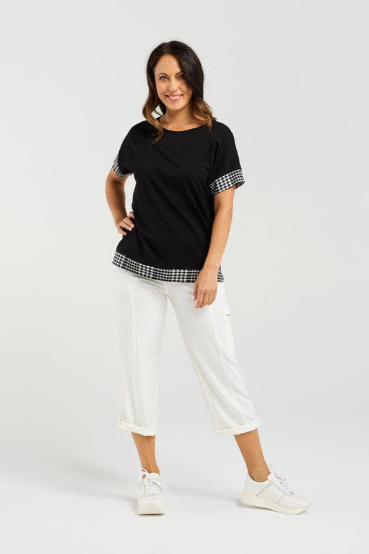 SEDUCE LUNA TOP - BLACK CHECK - THE VOGUE STORE