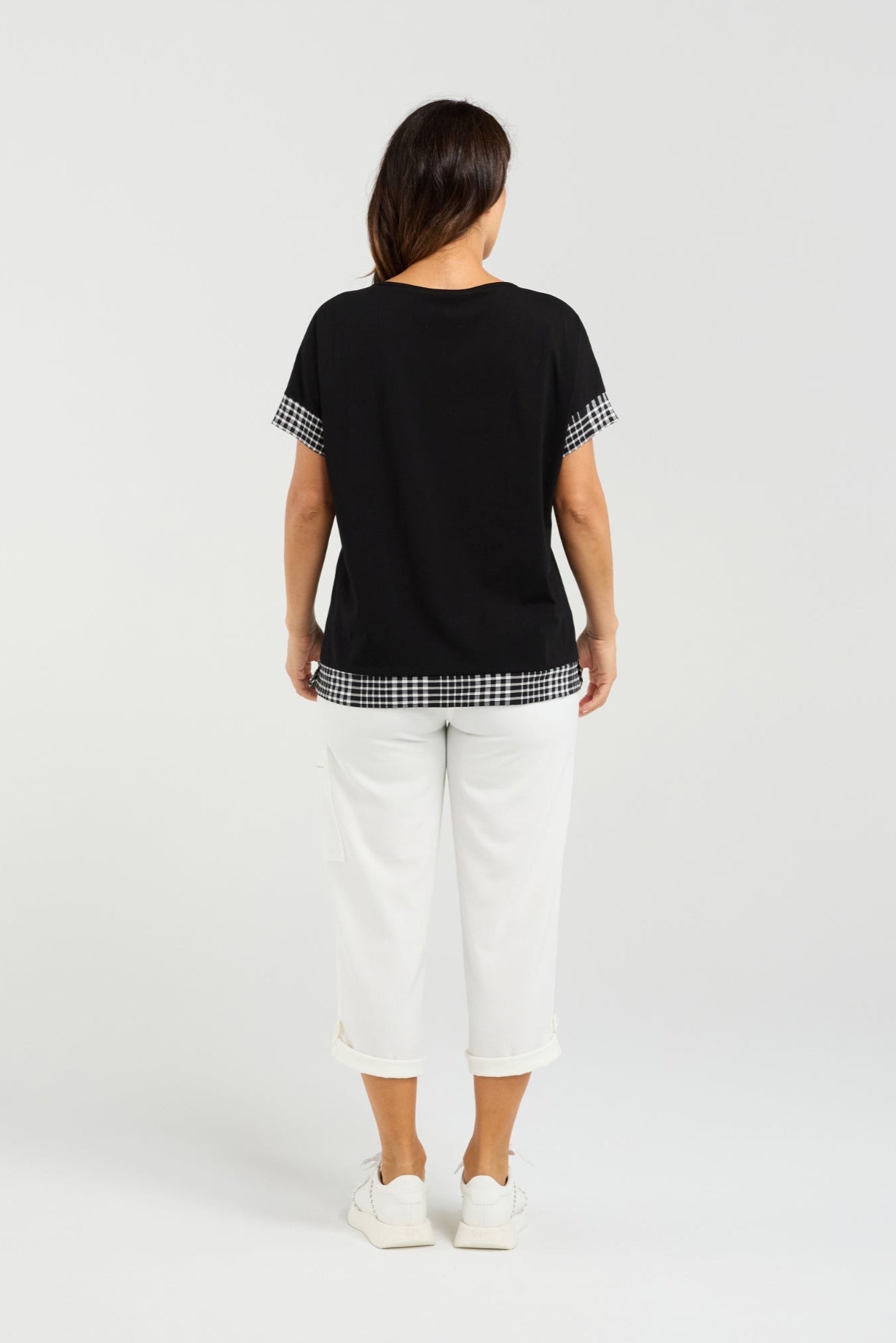 SEDUCE LUNA TOP - BLACK CHECK - THE VOGUE STORE