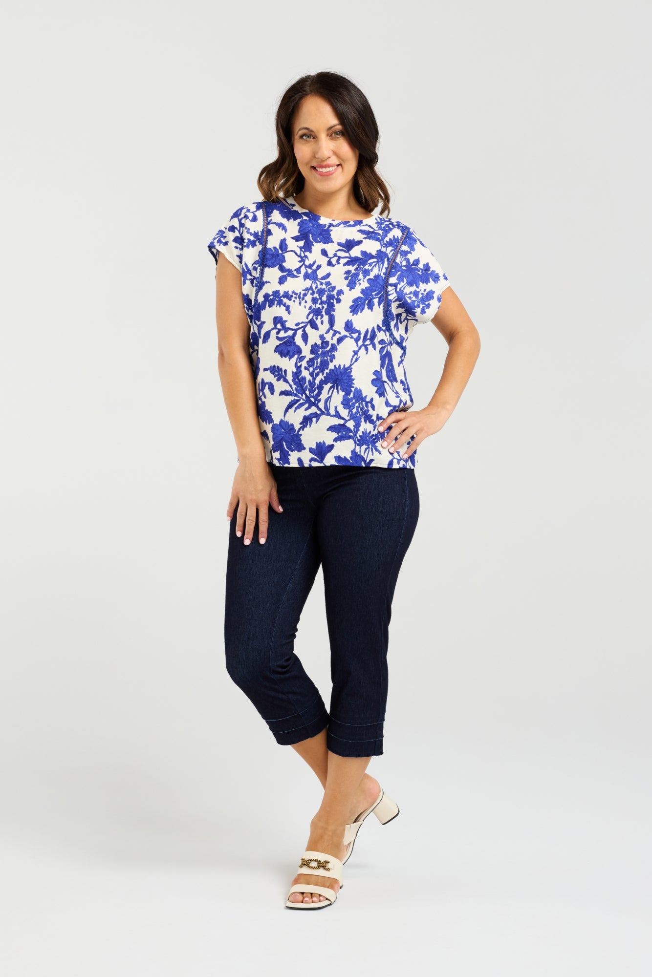 SEDUCE STELLA TOP - COBALT BLOSSOM - THE VOGUE STORE