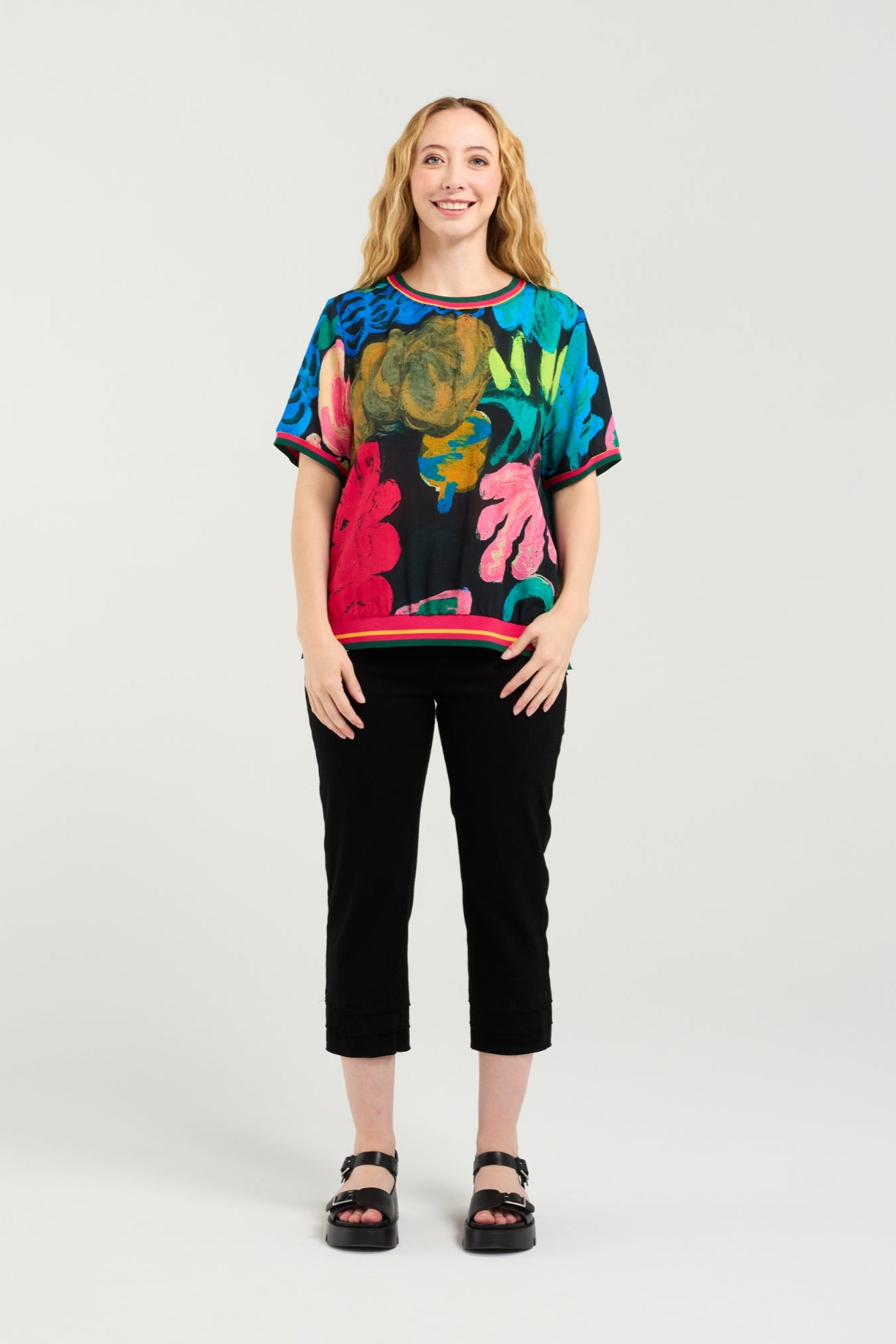 SEDUCE ZOE TOP - MIDNIGHT FERN - THE VOGUE STORE