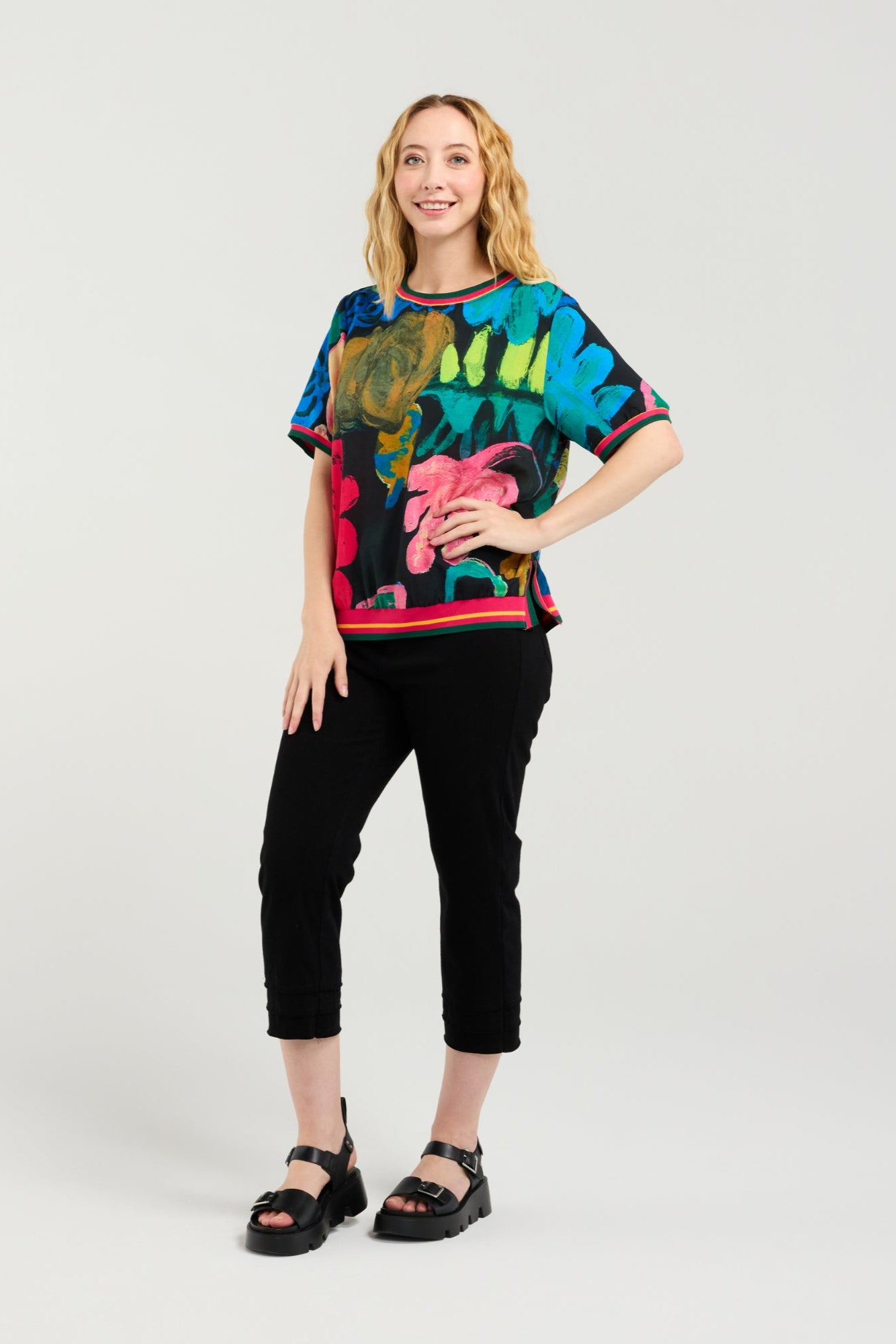 SEDUCE ZOE TOP - MIDNIGHT FERN - THE VOGUE STORE