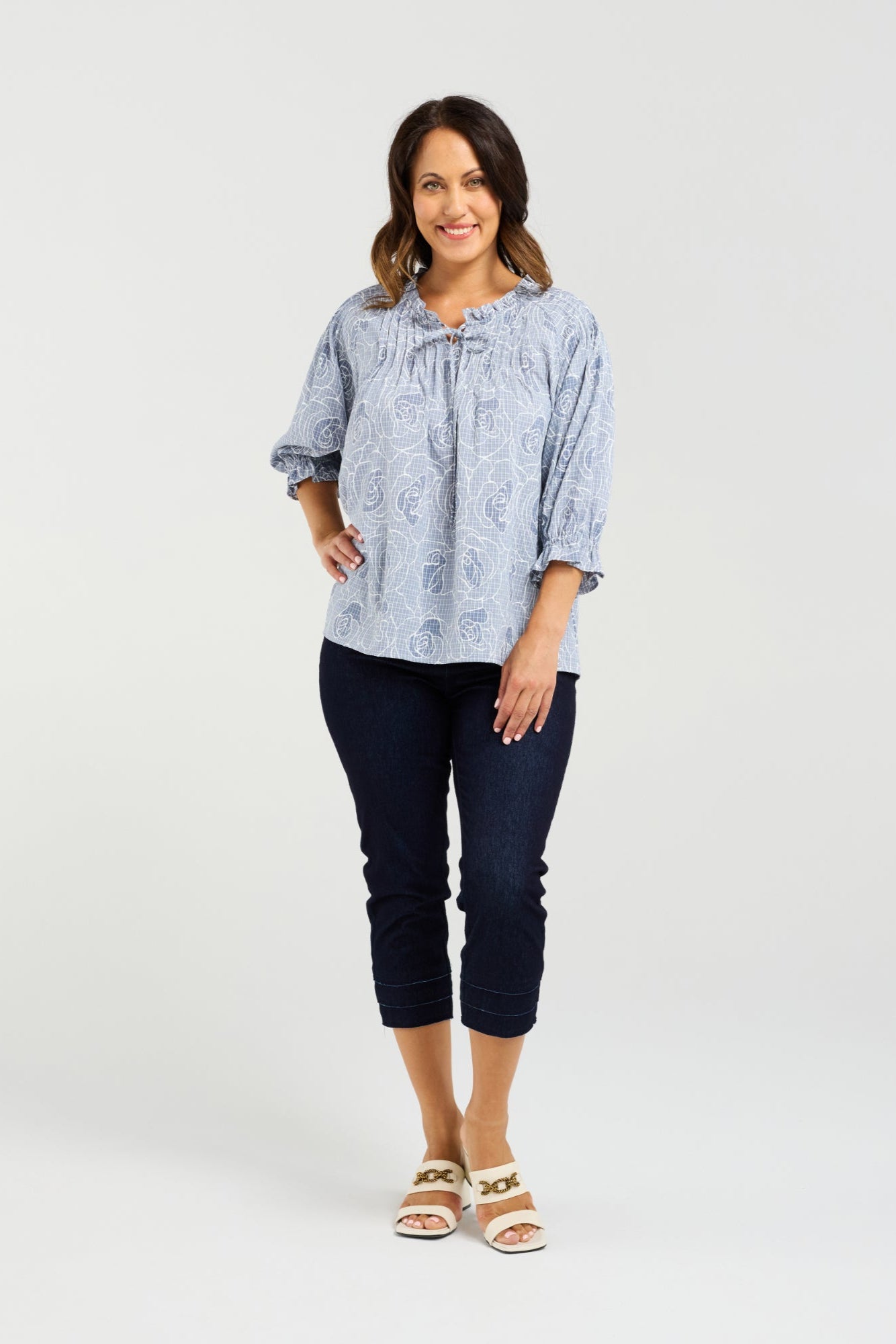 SEDUCE CLAIRE TOP - PETAL PLAID - THE VOGUE STORE