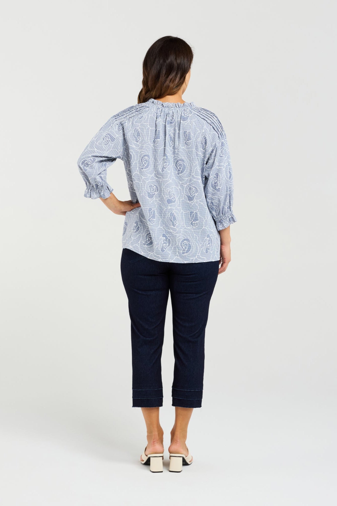 SEDUCE CLAIRE TOP - PETAL PLAID - THE VOGUE STORE