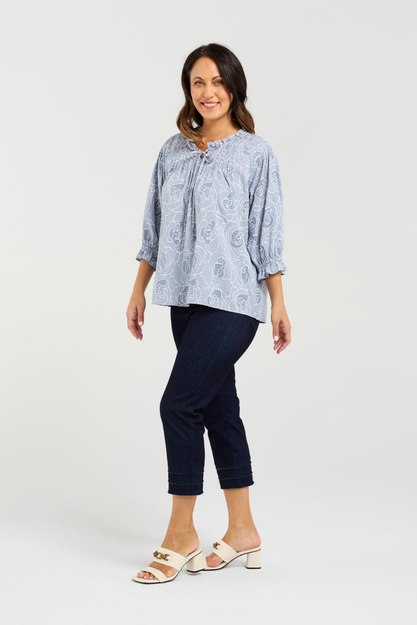 SEDUCE CLAIRE TOP - PETAL PLAID - THE VOGUE STORE