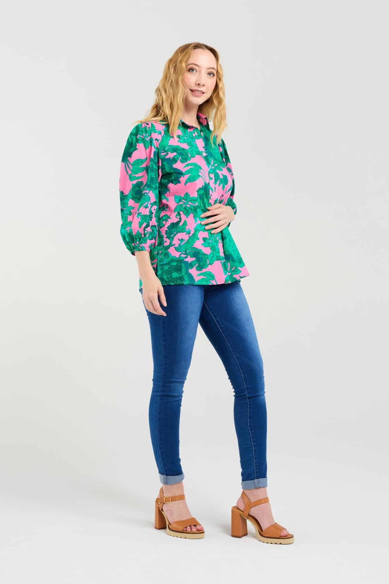SEDUCE JULIETTE BLOUSE - PINK JUNGLE - THE VOGUE STORE