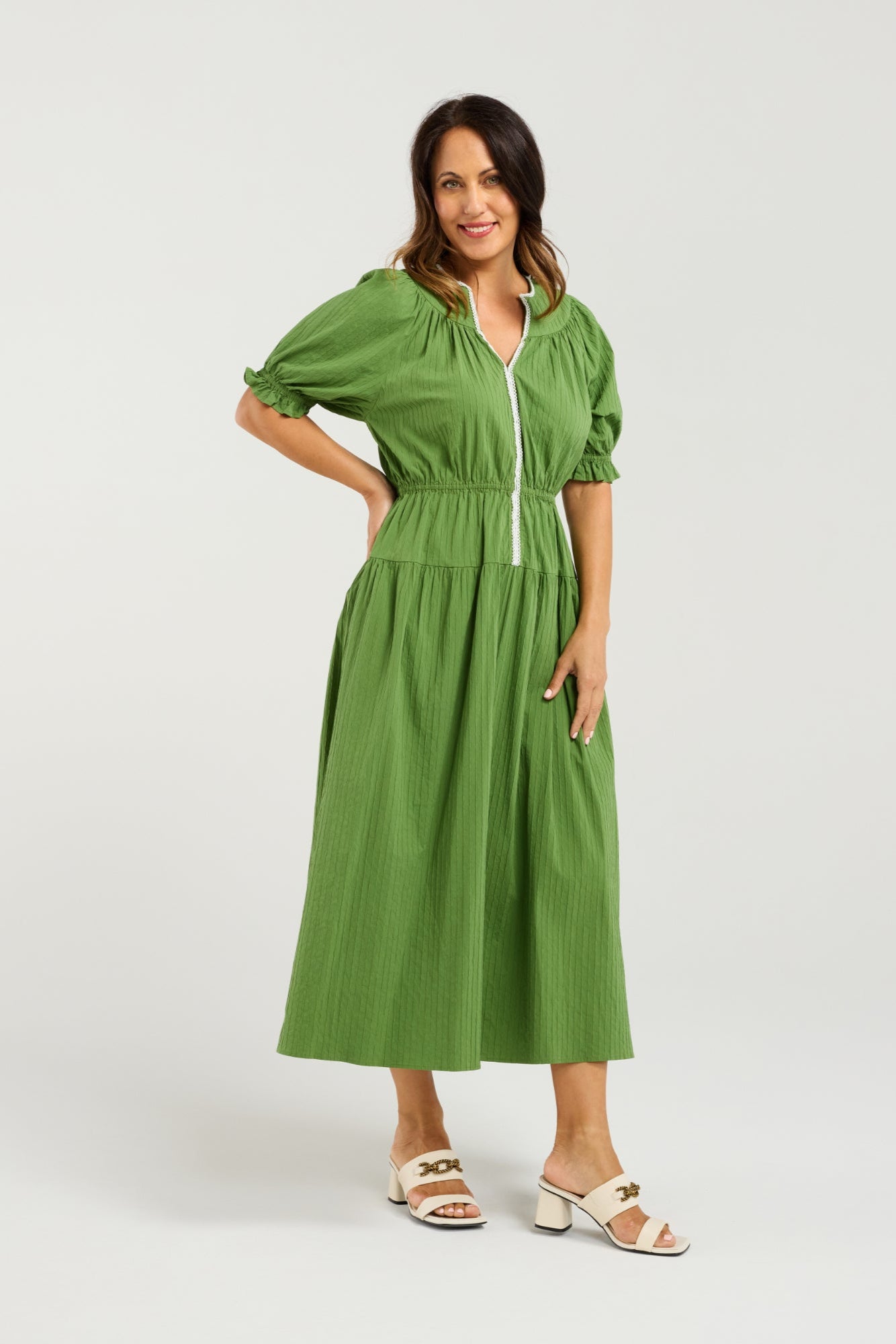 SEDUCE MATILDA DRESS - GREEN - THE VOGUE STORE