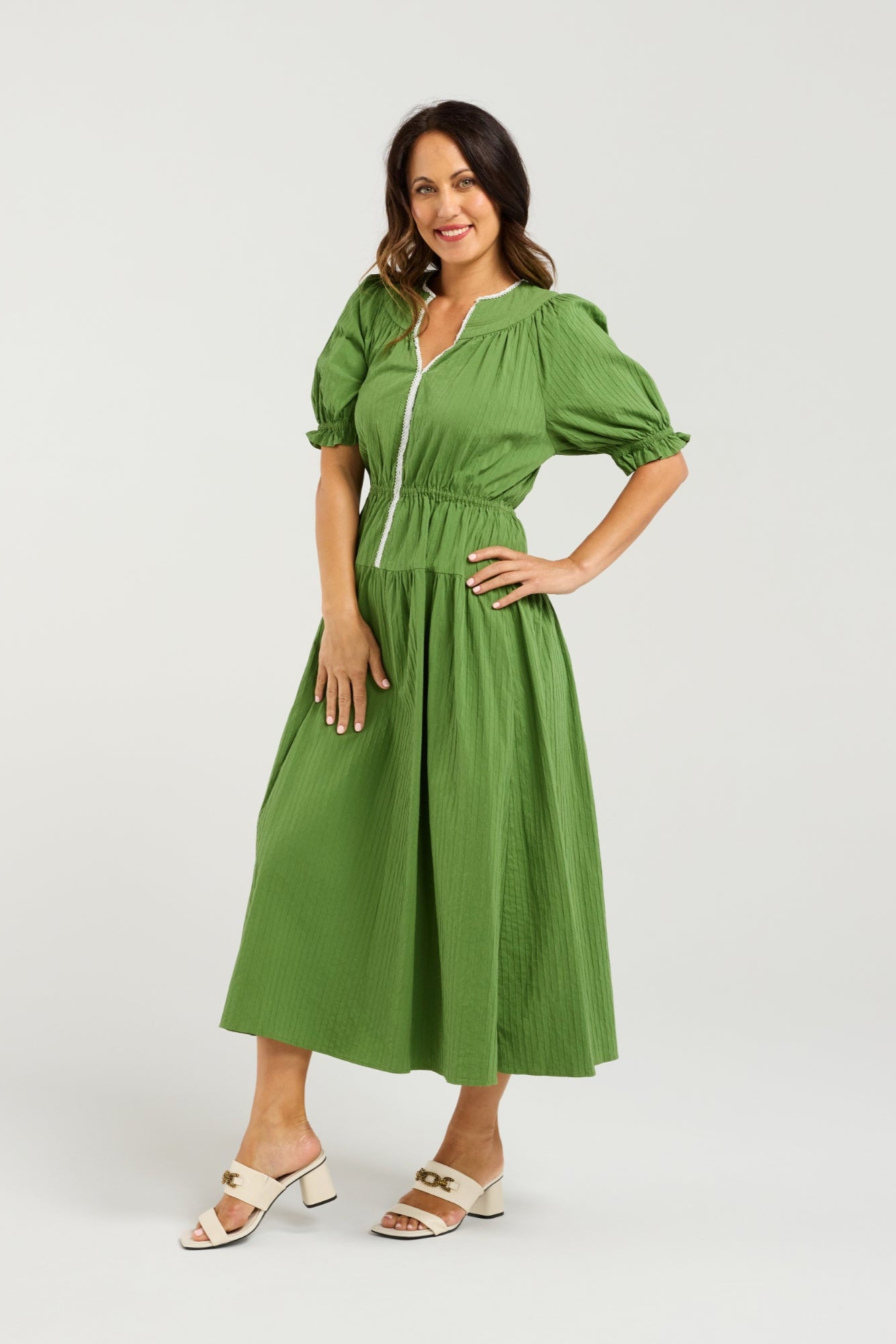 SEDUCE MATILDA DRESS - GREEN - THE VOGUE STORE